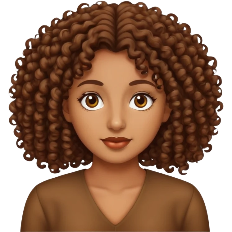 Mujer morena pelo rizado emoji