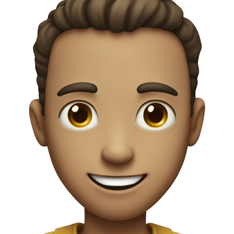 Smiley of a man with a shy and lover smile emoji
