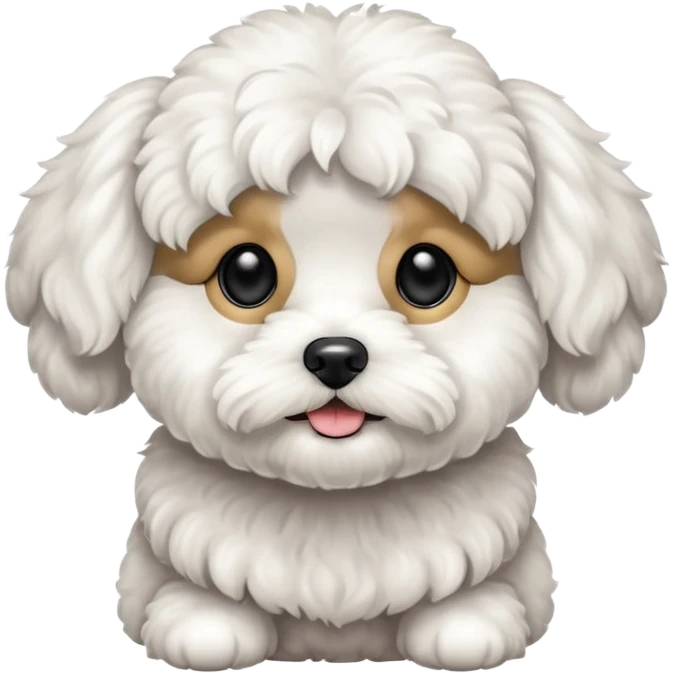 Maltipoo dog longer ears and black eyes emoji