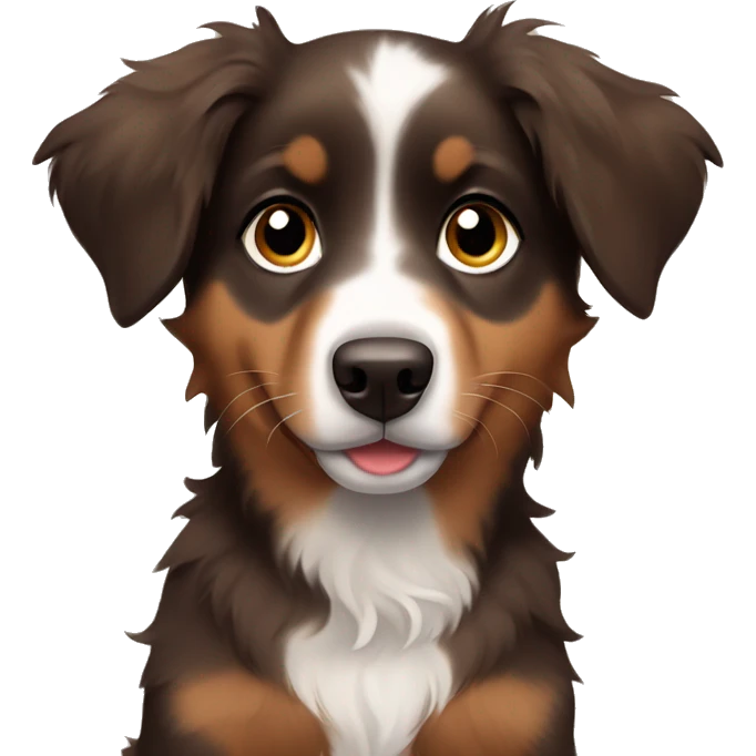 Brown Australian shepherd puppy emoji