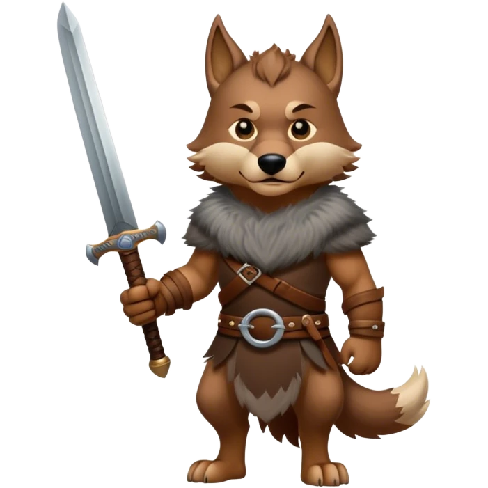 Viking wolf with sword emoji