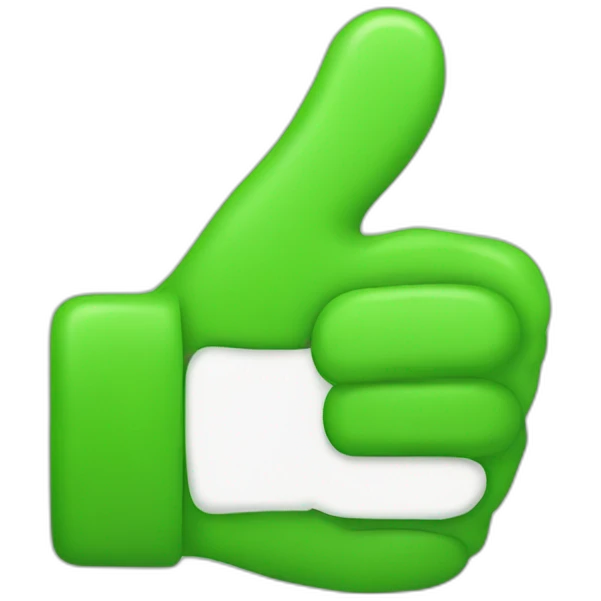 normal thumbs up emoji but green emoji