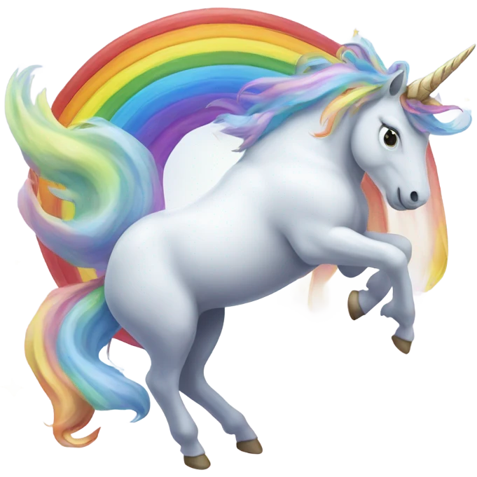 Flying unicorn rainbow horn emoji