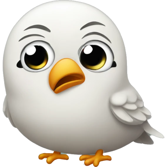Tired bird emoji