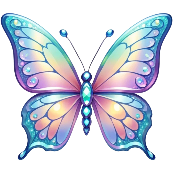 Melting Pastel sparkly glittery shiny iridescent glass crystal butterfly emoji