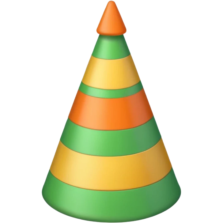 a green, colorful Birthday hat emoji