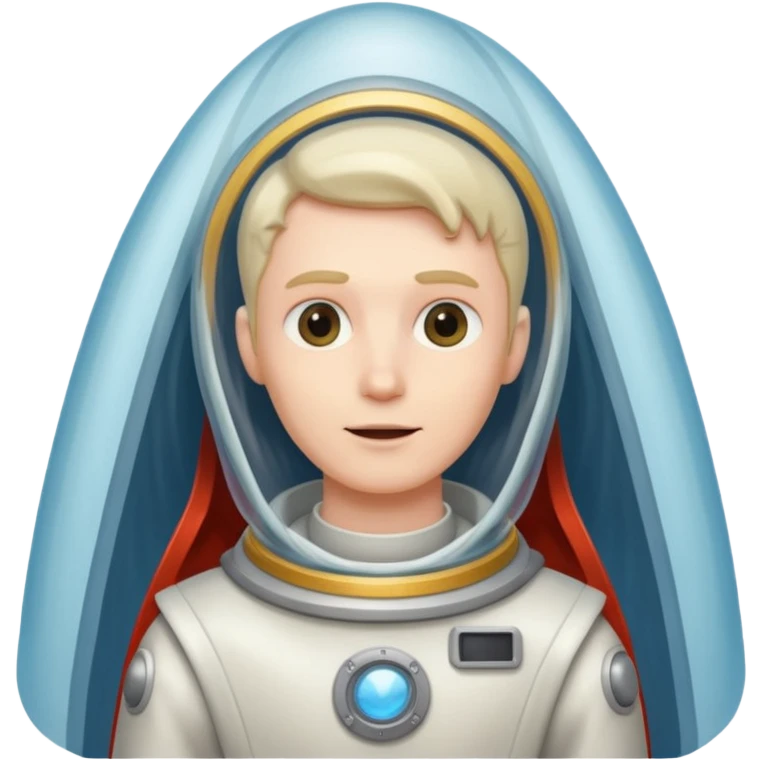 Man in wedding veil on a rocket ship emoji