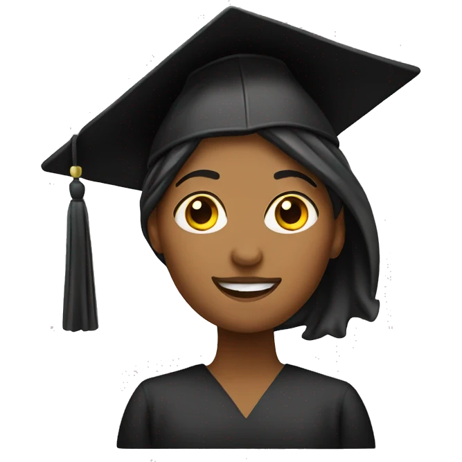 Woman wearing academic mortar board emoji