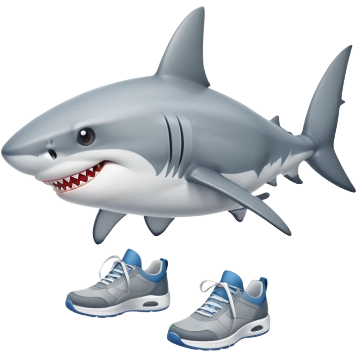Un requin avec des chaussures  emoji