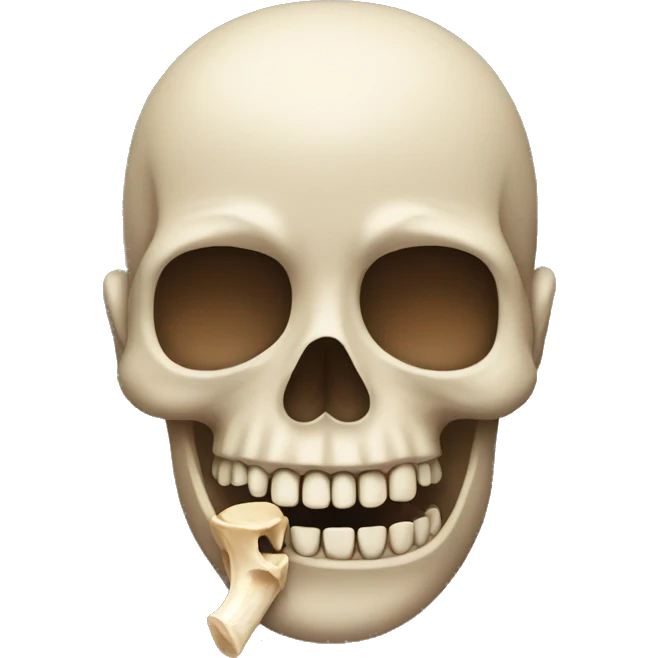 With a bone in his mouth emoji