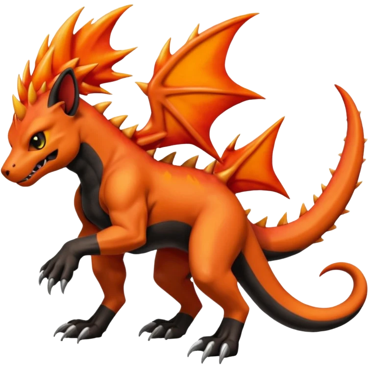 Houndoom-Charmeleon-Fakémon-hybrid-creature (full body)  emoji