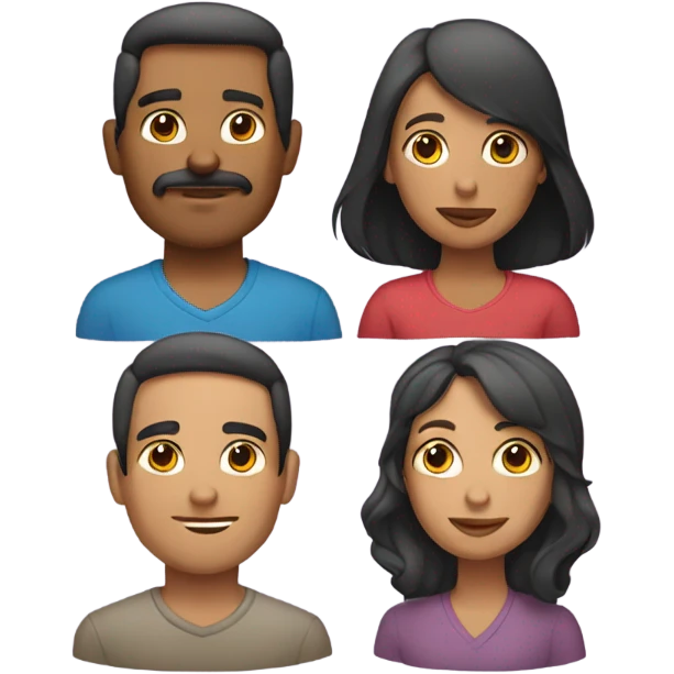 Hombre, mujer, hija, gato, perro emoji