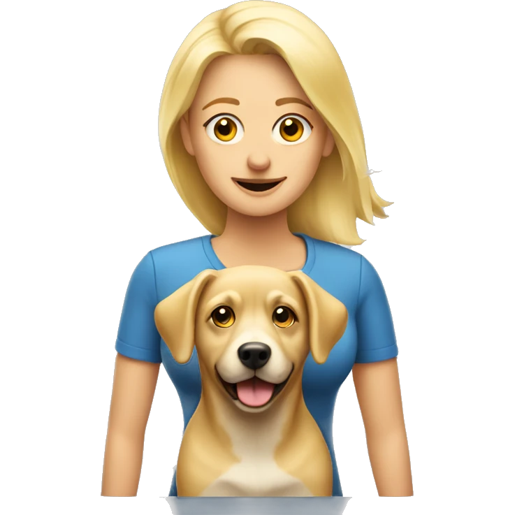Blonde Frau mit Hund  emoji
