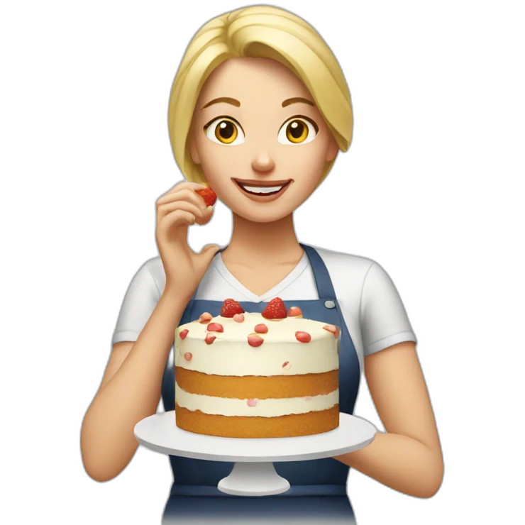 blonde woman making a cake emoji