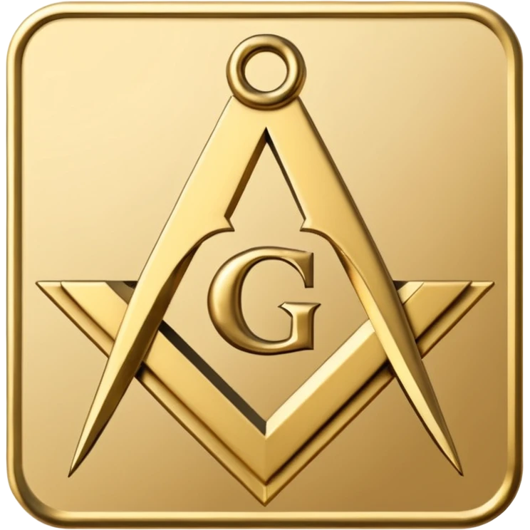 O simbolo da Maçonaria. O esquadro e compasso com a letra G no centro emoji