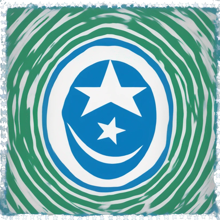 Create an emoji of the Iraqi Turkmen flag with two horizontal stripes (top blue, bottom white) and a central white crescent and star. emoji