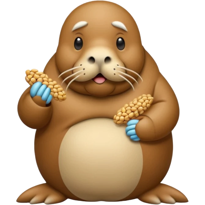 Walrus holding peanuts emoji