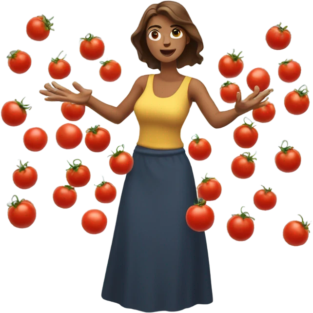 Woman throwing tomatoes  emoji