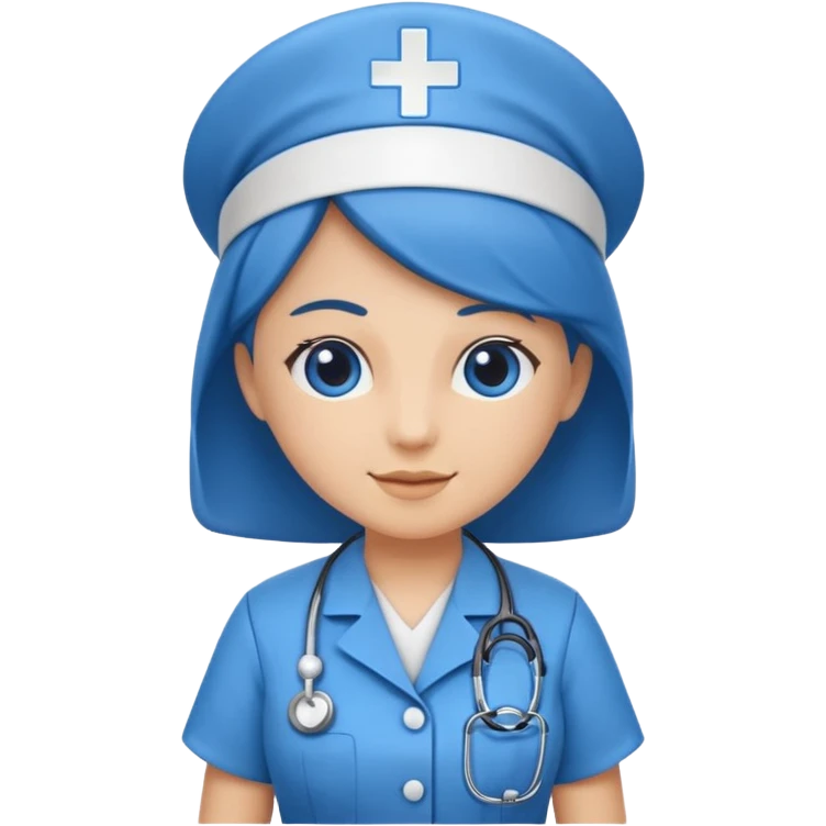 blue dressed nurse emoji