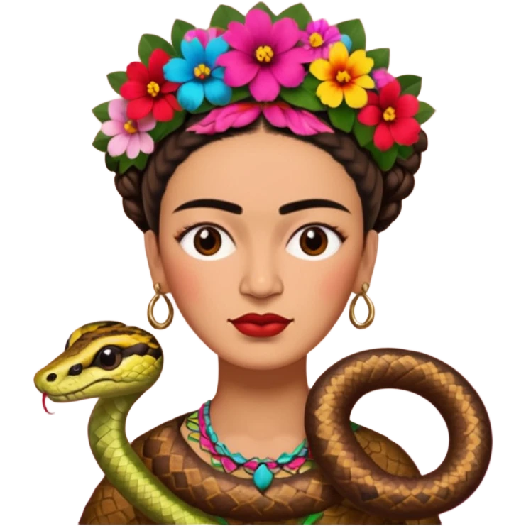 Frida Kahlo with snake emoji