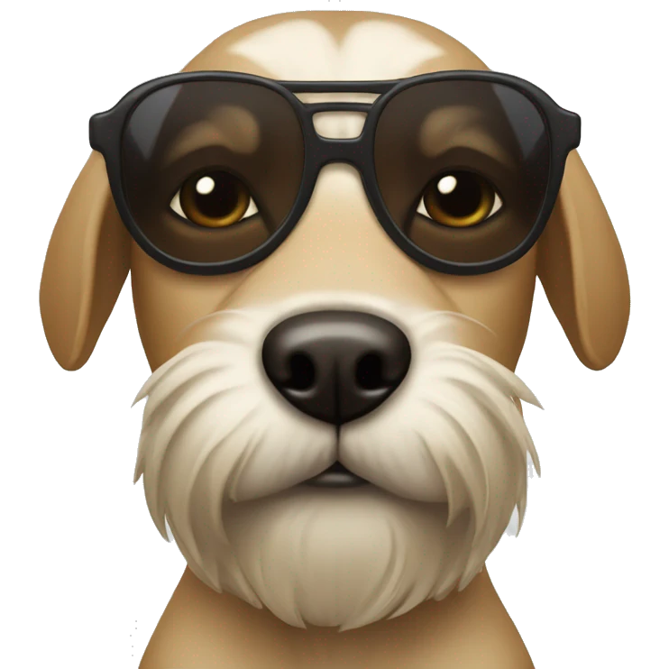 dog with a beard and dark glasses emoji
