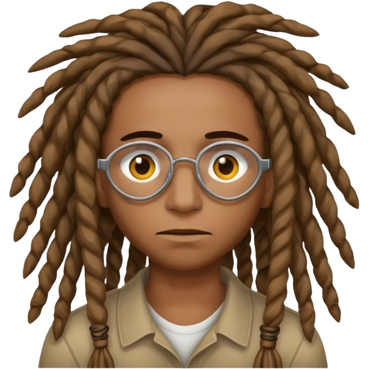 hes brown skin with dreads over his eyes emoji