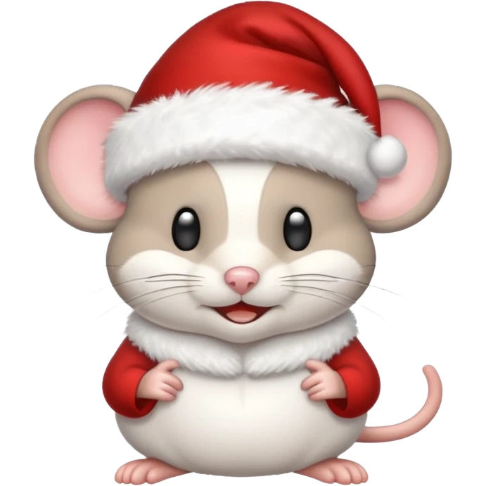 Mouse with santa hat emoji