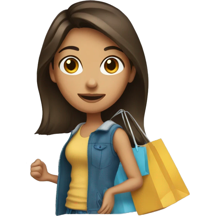 Brunette shopping emoji