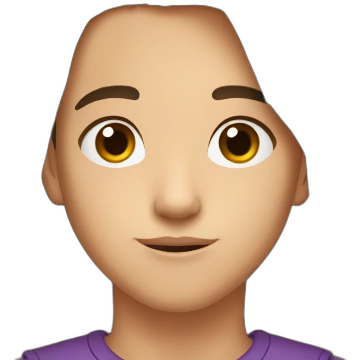 A 14 years old kid with brown hair and brown eyes emoji