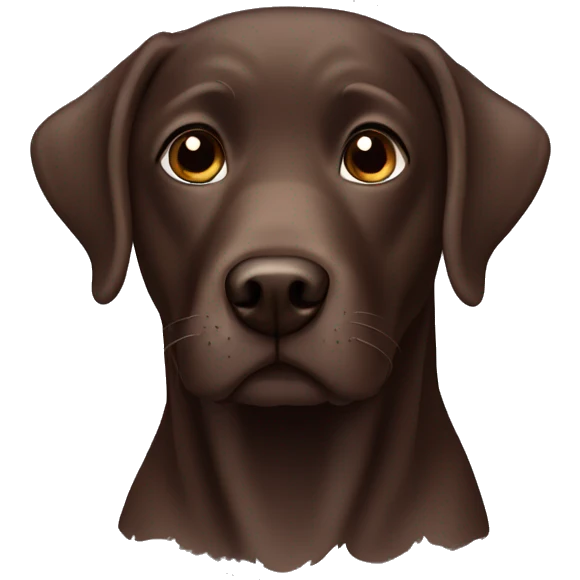 Chocolate Labrador with grey eyebrows emoji
