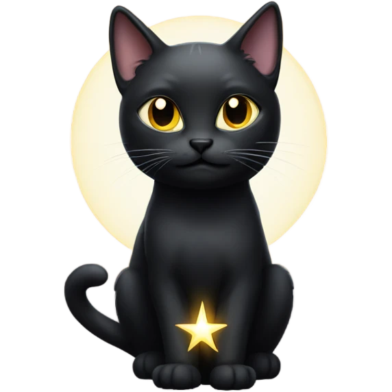 Black cat with halo emoji