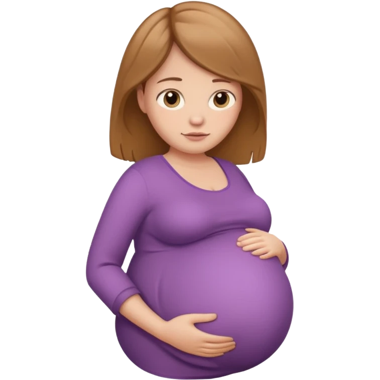 very heavily pregnant overdue woman with very large belly emoji