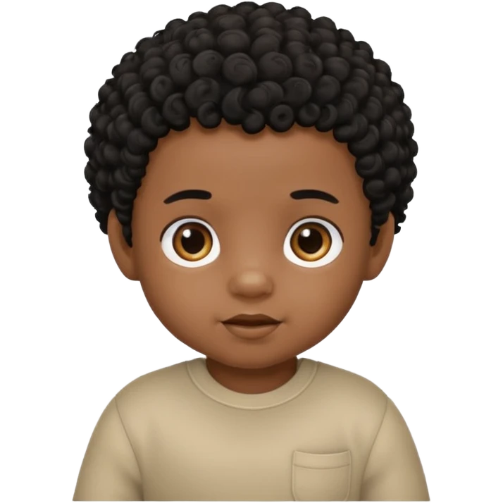 black baby boy with curly hair emoji