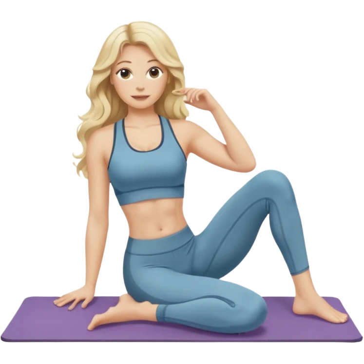 realistic blonde long wavy hair scandi pilates princess emoji
