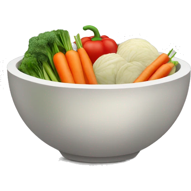 Bowl with sliced vegetables emoji