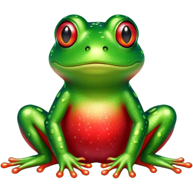 Frog Red Glitter emoji