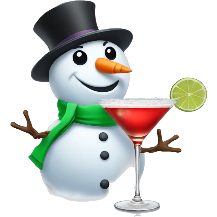Snowman and martini emoji