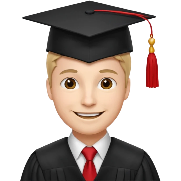 graduation day professor with red tie emoji