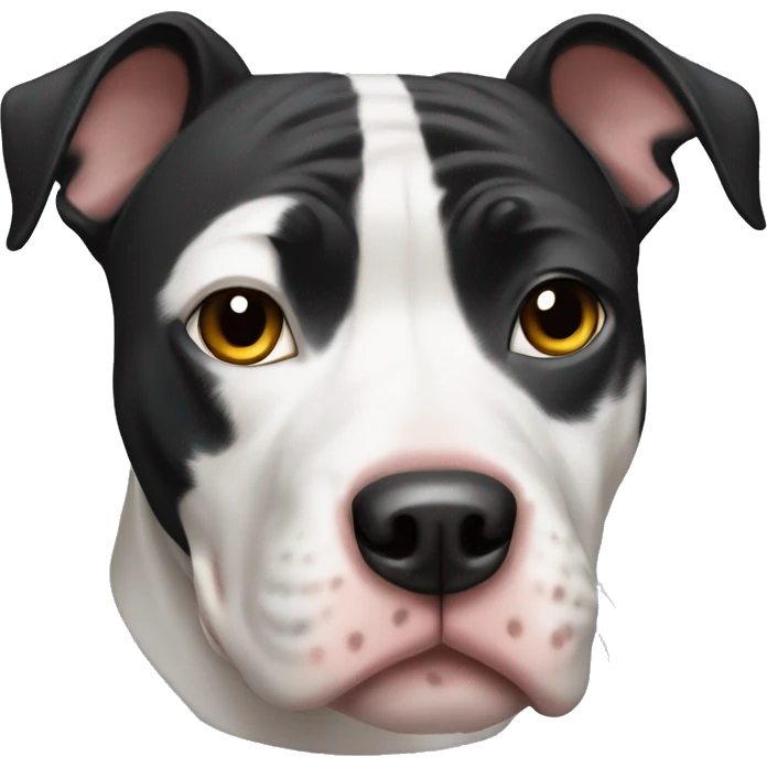 Black and white patches pitbull mix dog emoji