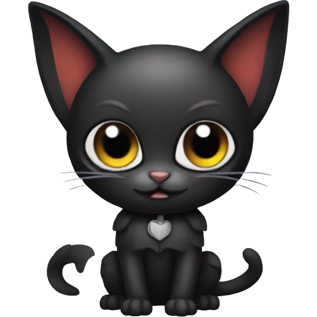 Black-Vampire-Batty-Cat-Fakémon-Cat With Bat-wings as ears  emoji