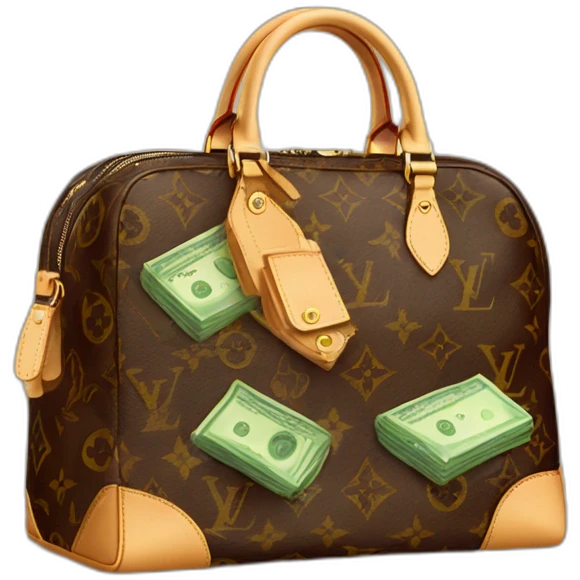 Louis vuitton bag with money emoji