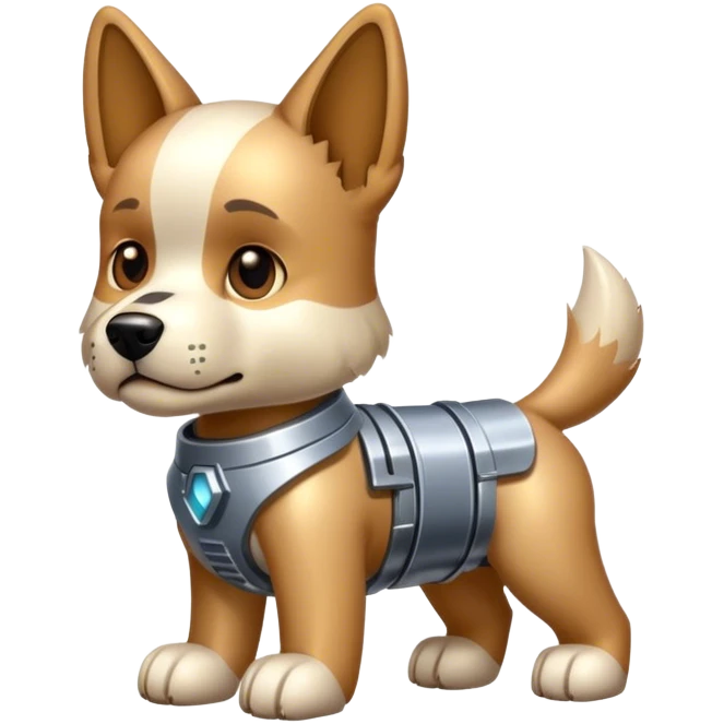 half bionical dog emoji