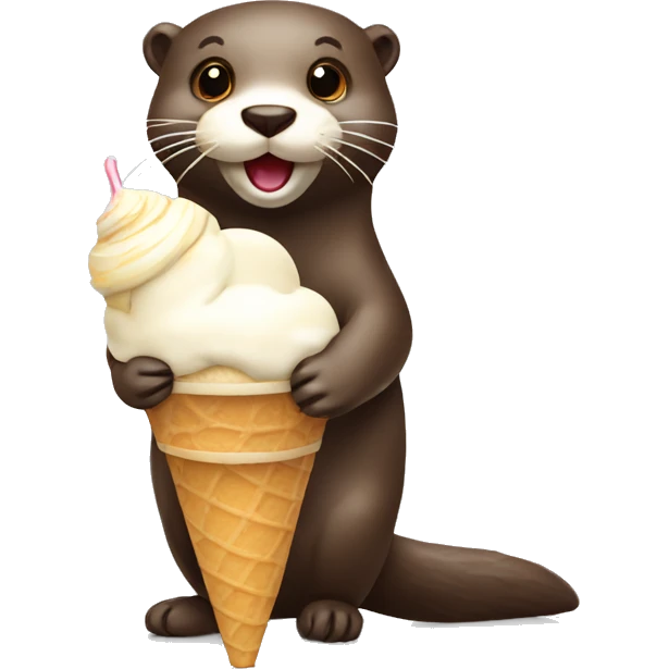 otter whit ice cream emoji