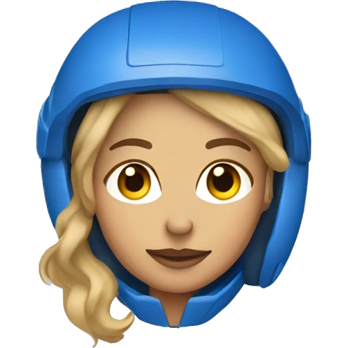 Honey blonde woman in blue helmet and blue flight jumpsuit  emoji