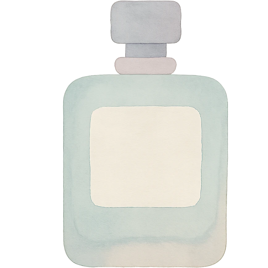 perfume bottle, watercolor art style, soft edges, gentle color blending emoji