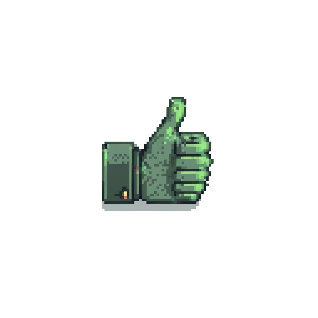 thumbs up, Minecraft grass block background emoji
