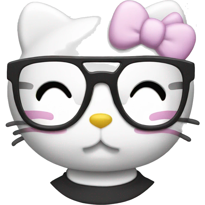 hello kitty with glasses  emoji