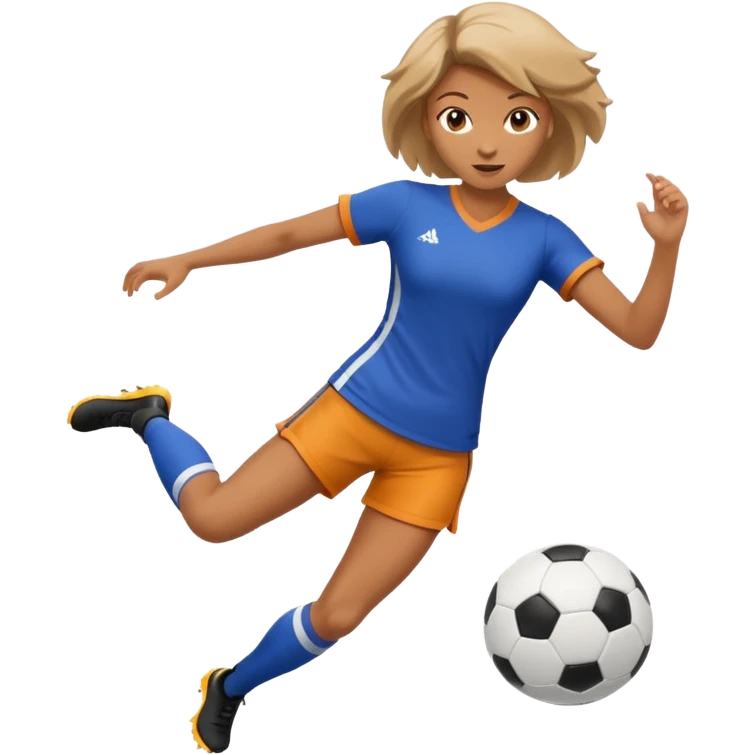 female soccer mentor kicking a soccer ball emoji