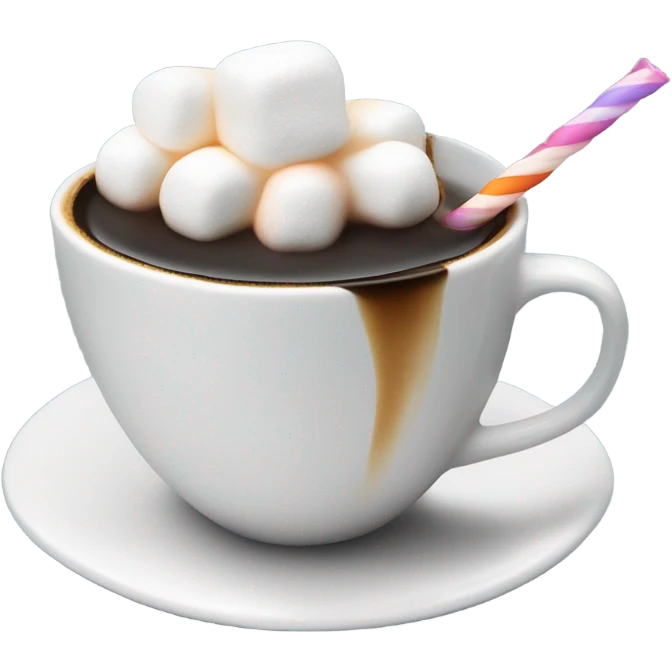 cup of coffee with marshmellows and straw emoji