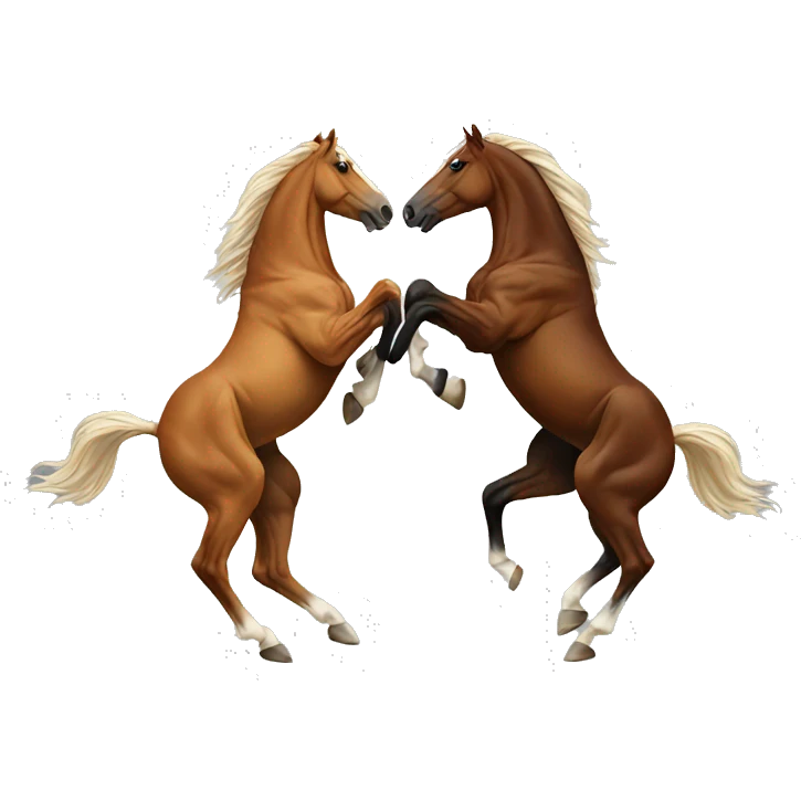 Horses fighting emoji